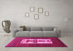 Machine Washable Persian Pink Traditional Rug in a Living Room, wshtr1733pnk