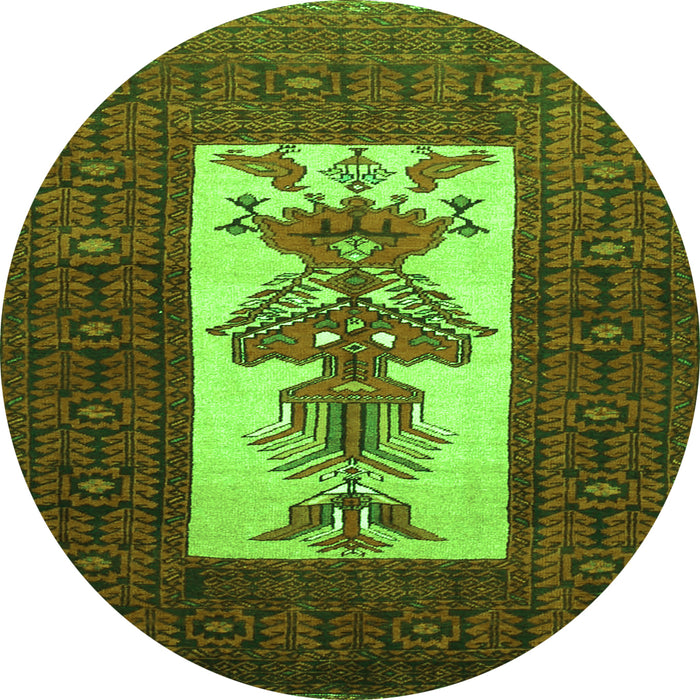 Square Persian Green Traditional Rug, tr1733grn