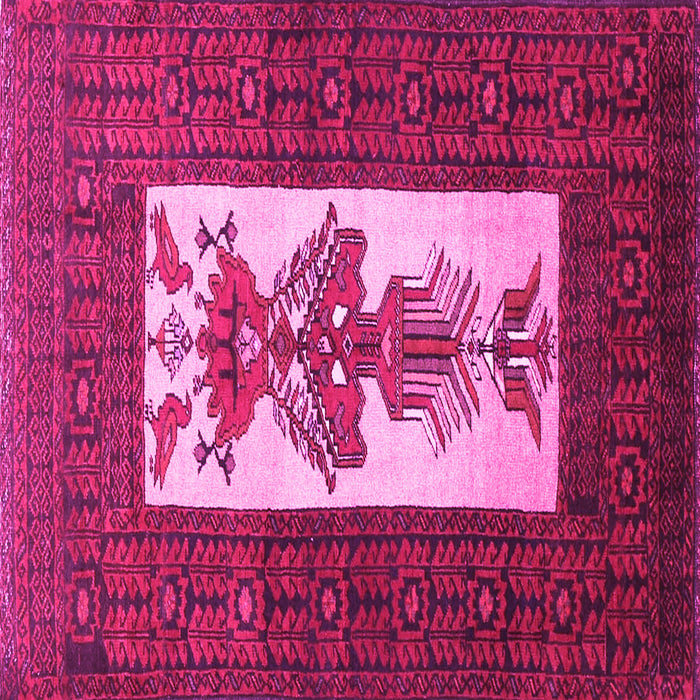 Square Machine Washable Persian Pink Traditional Rug, wshtr1733pnk