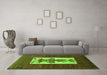 Machine Washable Persian Green Traditional Area Rugs in a Living Room,, wshtr1733grn