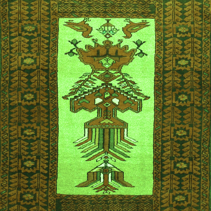 Serging Thickness of Machine Washable Persian Green Traditional Area Rugs, wshtr1733grn