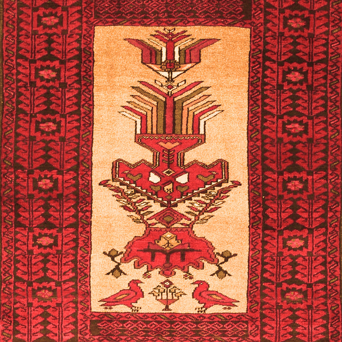 Serging Thickness of Machine Washable Persian Orange Traditional Area Rugs, wshtr1733org