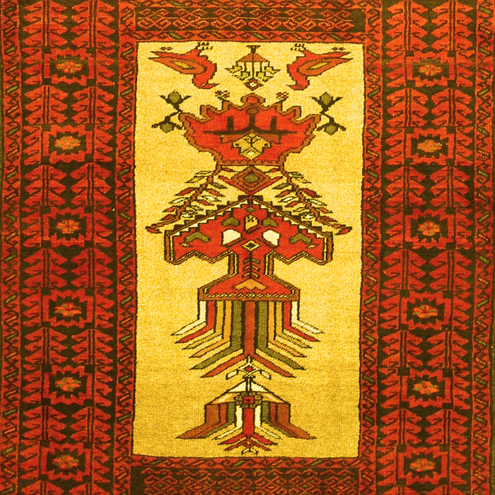 Machine Washable Persian Yellow Traditional Rug, wshtr1733yw