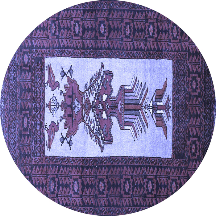 Round Persian Blue Traditional Rug, tr1733blu