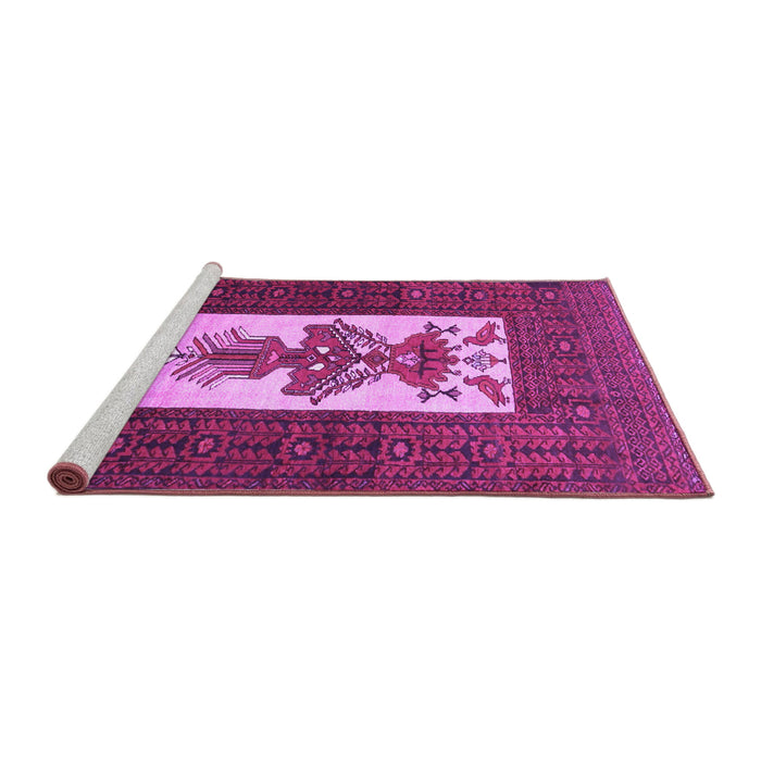 Sideview of Machine Washable Persian Purple Traditional Area Rugs, wshtr1733pur