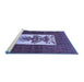 Sideview of Machine Washable Persian Blue Traditional Rug, wshtr1733blu