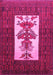 Machine Washable Persian Pink Traditional Rug, wshtr1733pnk