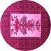 Round Persian Pink Traditional Rug, tr1733pnk