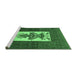 Sideview of Machine Washable Persian Emerald Green Traditional Area Rugs, wshtr1733emgrn