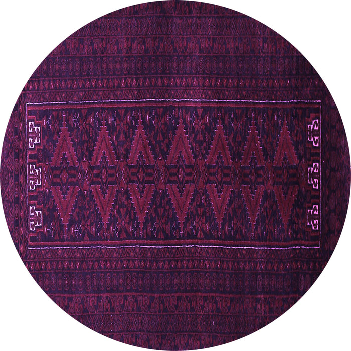 Round Machine Washable Persian Purple Traditional Area Rugs, wshtr1734pur