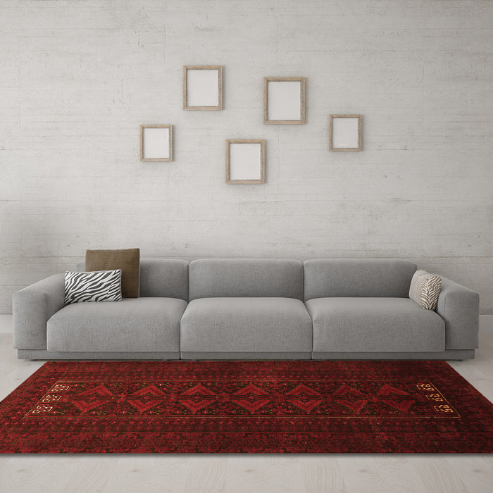 Machine Washable Persian Orange Traditional Area Rugs in a Living Room, wshtr1734org