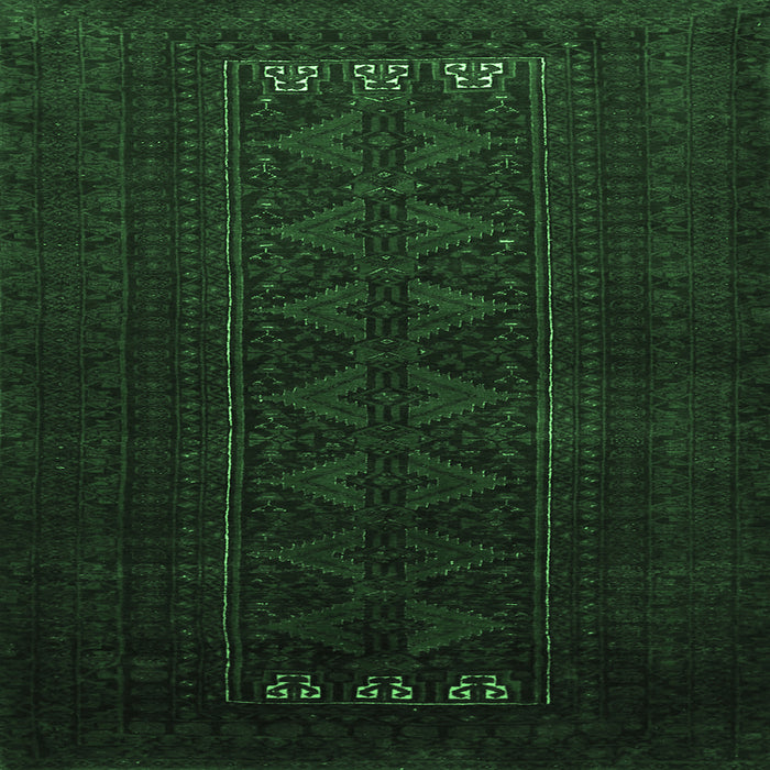 Square Persian Emerald Green Traditional Rug, tr1734emgrn