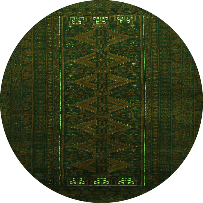 Square Persian Green Traditional Rug, tr1734grn