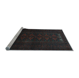 Sideview of Machine Washable Persian Light Blue Traditional Rug, wshtr1734lblu