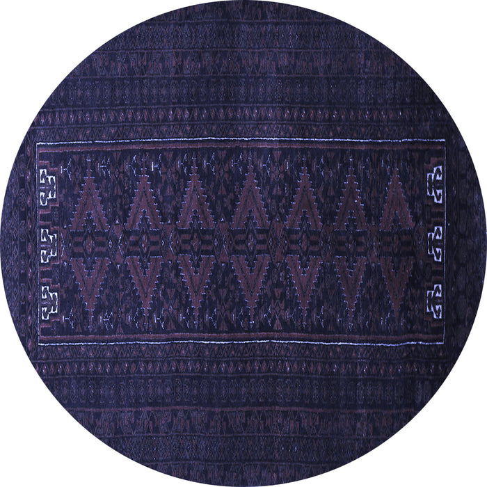 Round Machine Washable Persian Blue Traditional Rug, wshtr1734blu