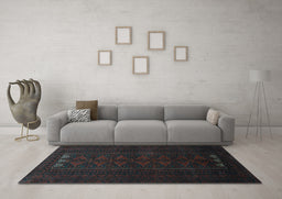 Machine Washable Persian Light Blue Traditional Rug in a Living Room, wshtr1734lblu