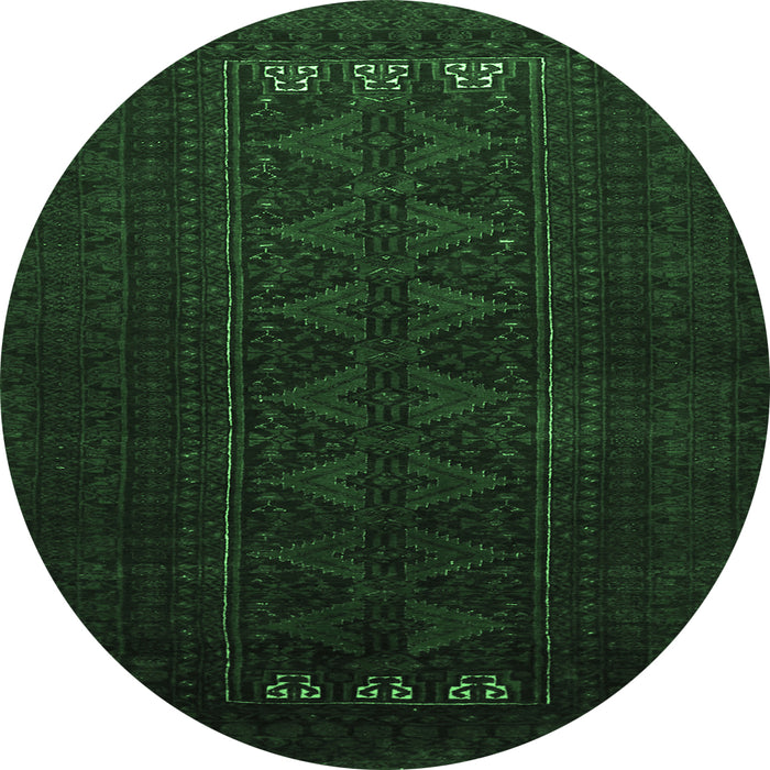 Round Persian Emerald Green Traditional Rug, tr1734emgrn