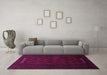 Machine Washable Persian Pink Traditional Rug in a Living Room, wshtr1734pnk