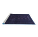 Sideview of Machine Washable Persian Blue Traditional Rug, wshtr1734blu