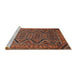 Sideview of Machine Washable Traditional Bronze Brown Rug, wshtr1735