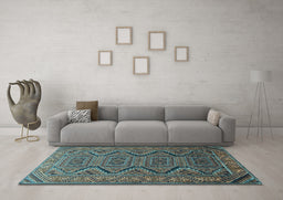 Machine Washable Persian Light Blue Traditional Rug in a Living Room, wshtr1735lblu