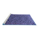 Sideview of Machine Washable Persian Blue Traditional Rug, wshtr1735blu