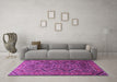 Machine Washable Persian Purple Traditional Area Rugs in a Living Room, wshtr1735pur