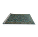 Sideview of Machine Washable Persian Light Blue Traditional Rug, wshtr1735lblu