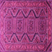 Square Machine Washable Persian Pink Traditional Rug, wshtr1735pnk