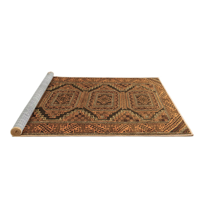 Sideview of Machine Washable Persian Brown Traditional Rug, wshtr1735brn