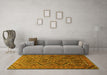 Machine Washable Persian Yellow Traditional Rug in a Living Room, wshtr1735yw