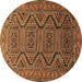 Round Persian Brown Traditional Rug, tr1735brn