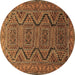 Round Machine Washable Persian Brown Traditional Rug, wshtr1735brn