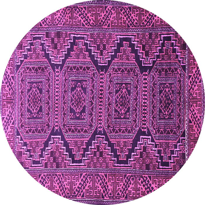 Round Persian Purple Traditional Rug, tr1735pur