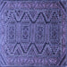 Square Persian Blue Traditional Rug, tr1735blu