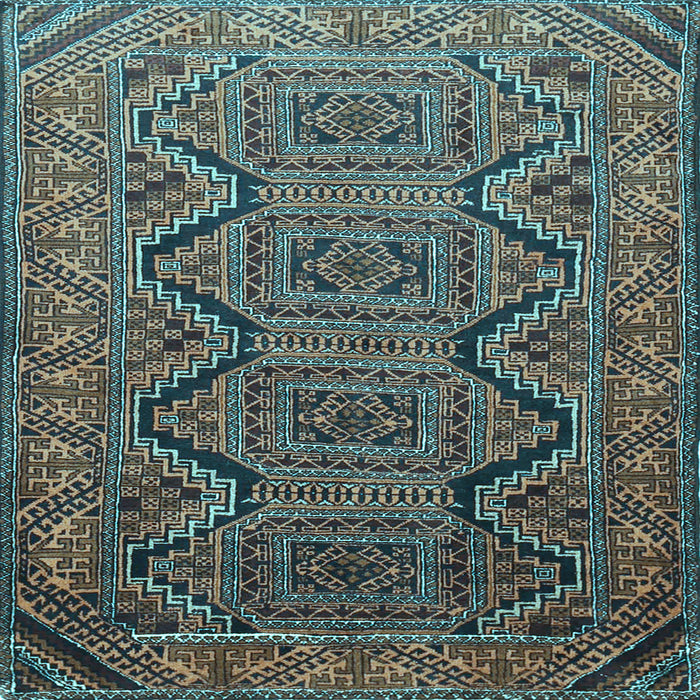 Square Machine Washable Persian Light Blue Traditional Rug, wshtr1735lblu