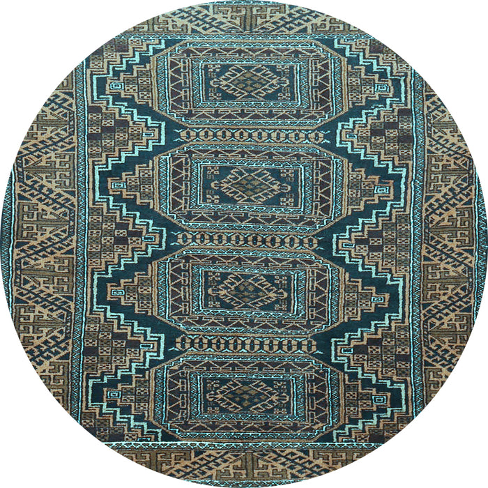 Round Machine Washable Persian Light Blue Traditional Rug, wshtr1735lblu
