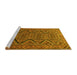 Sideview of Machine Washable Persian Yellow Traditional Rug, wshtr1735yw