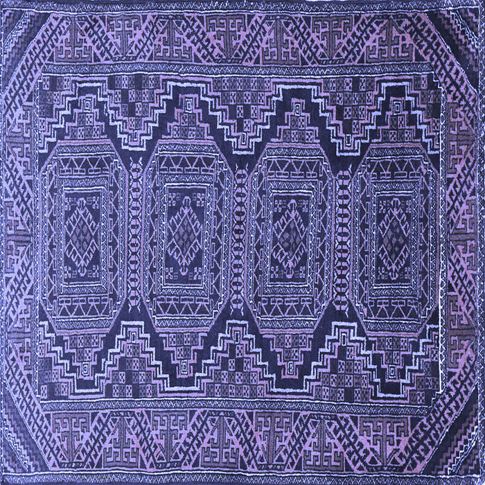 Square Machine Washable Persian Blue Traditional Rug, wshtr1735blu
