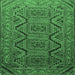 Square Machine Washable Persian Emerald Green Traditional Area Rugs, wshtr1735emgrn