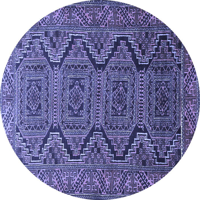 Round Persian Blue Traditional Rug, tr1735blu