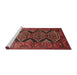 Sideview of Machine Washable Traditional Cherry Red Rug, wshtr1736