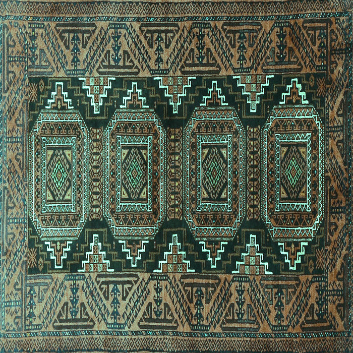 Square Persian Turquoise Traditional Rug, tr1736turq