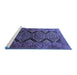 Sideview of Machine Washable Persian Blue Traditional Rug, wshtr1736blu