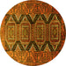 Round Persian Yellow Traditional Rug, tr1736yw