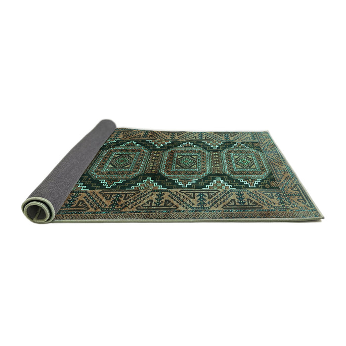 Sideview of Persian Turquoise Traditional Rug, tr1736turq