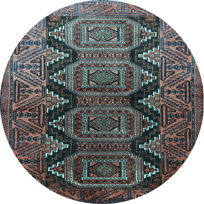 Round Persian Light Blue Traditional Rug, tr1736lblu