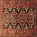 Square Persian Brown Traditional Rug, tr1736brn