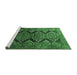 Sideview of Machine Washable Persian Emerald Green Traditional Area Rugs, wshtr1736emgrn