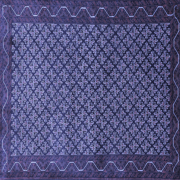 Square Machine Washable Persian Blue Traditional Rug, wshtr1737blu